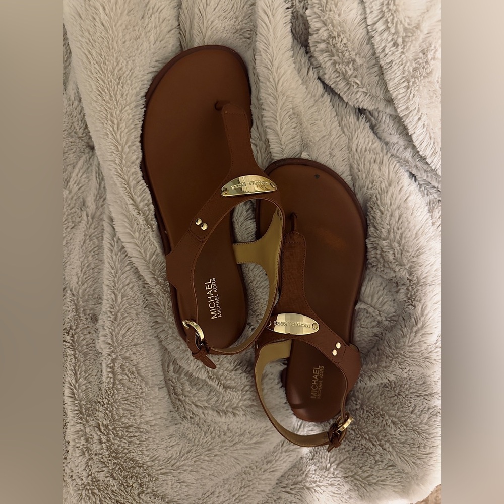 Michael Kors Brown Minimalist Sandals